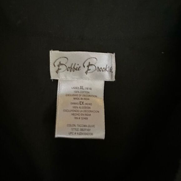 Vintage Women’s Bobbie Brooks Rose and Sequins Embroidered Button up Shirt Sz XL - Picture 4 of 6